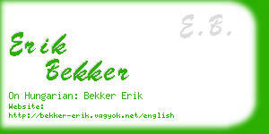 erik bekker business card